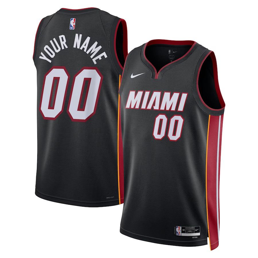 Men Miami Heat Nike Black 2022-23 Swingman Custom NBA Jersey